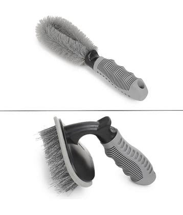 Mahek Accessories - Car Cleaning Combo of Alloy Wheel Cleaning Brush, Rim Cleaner for Your Car, Motorcycle or Bicycle And Tire Brush Washing Tool for car accessories( Pack of 2 )