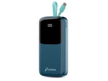Pebble Rapid Electra 20 22.5W Ultra Fast Charging Power Bank, 20000mAh - Blue