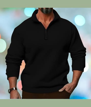 Parona Fleece High Neck Men's Sweatshirt - Black ( Pack of 1 )