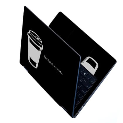 Full Body Laptop Skin Stickers Decal Cover for All Models (Size 15.6 inch) Black Minimalist-9