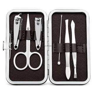 Manicure Grooming Kit Set For Women And Men with Leather Case