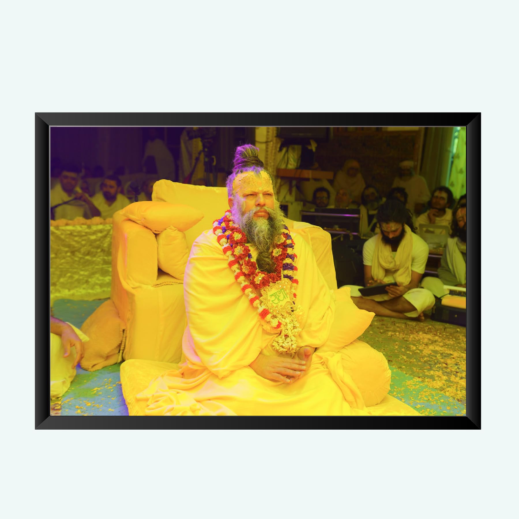 NOKKES Radha Vallabh Shri Harivansh Shri Premanand Ji Maharaj Shri Vrindavan Religious Photo Frame 5X7 Inch Photo Frame_WEW28
