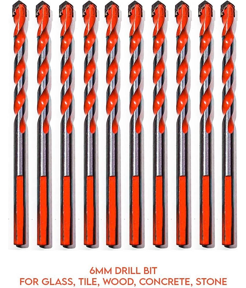 LXMI 6mm Ceramic Multipurpose Drill Bit for Glass, Tile, Wood, Concrete, Stone (Pack of 10)