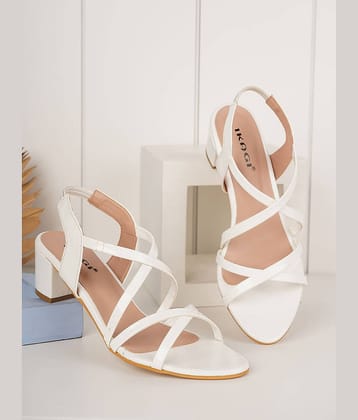 IKAGI White Women's Sandal Heels