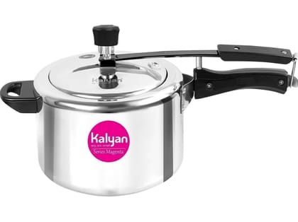 Kalyan Classic Induction Base, Triply Stainless Steel Pressure cooker (Innerlid, Magenta) - 5 Litre