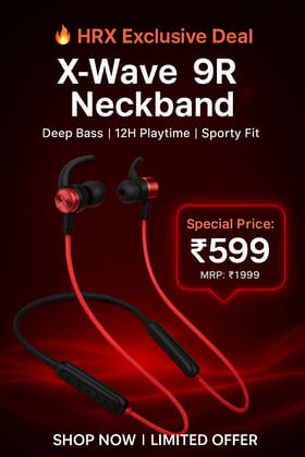 HRX X-Wave 9R_2 Bluetooth  (Lightening Black, In the Ear)