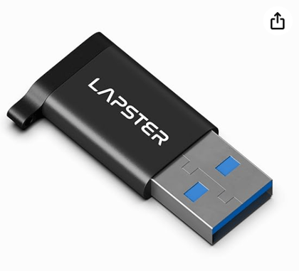 Lapster Plugx1 USB 3.0 Type C Female to USB Male OTG Adapter, 5Gbps High Speed Data Transfer, Fast Charging, Compatible with Laptops, Tablets, Smartphone, Chargers and More Devices(Black)