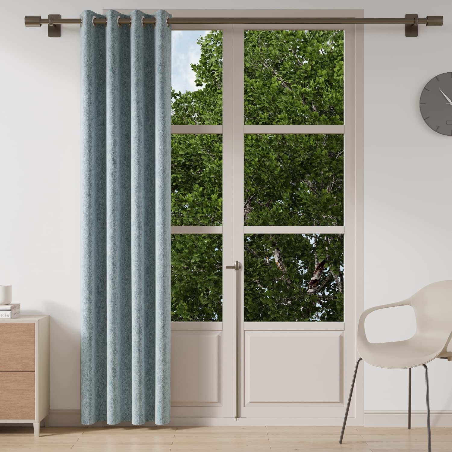 DDECOR - 100% PolyesterJacquard And Woven PatternDoor 7 Ft|135 CM X 225 CM| - Grey