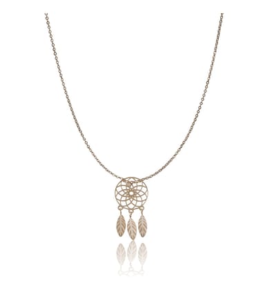 Women's Stainless Steel Dream Catcher Pendent Delicate Chain (Gold Plated)