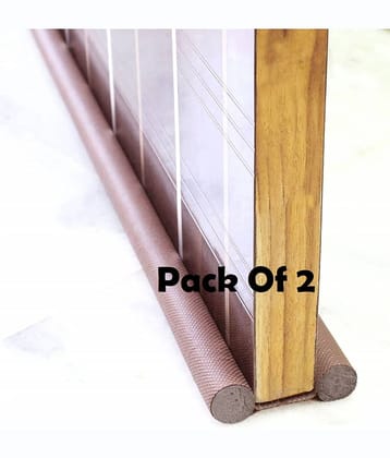 Shivansh Technology Sound and Dust Proof Twin Under Door Draft Fabric Guard, Gap Sealer - Stops, Floor Mounted Door Stopper, Door Guard Gap Filler for Door Bottom Seal Strip (Size-39 inch) - Brown, Pack Of 2