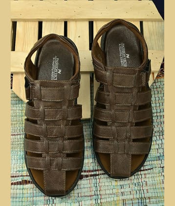 Fashion Victim Brown Faux Leather Sandals
