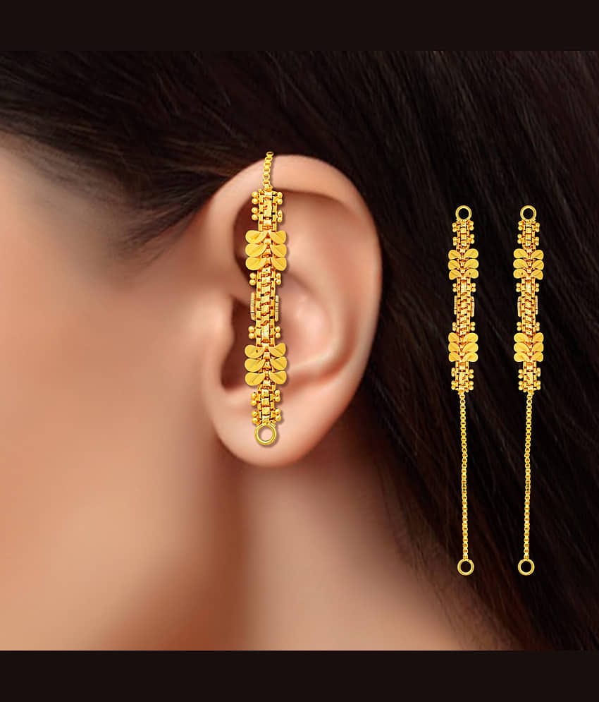 LUV FASHION Golden Ear Chain Earrings ( Pack of 1 )