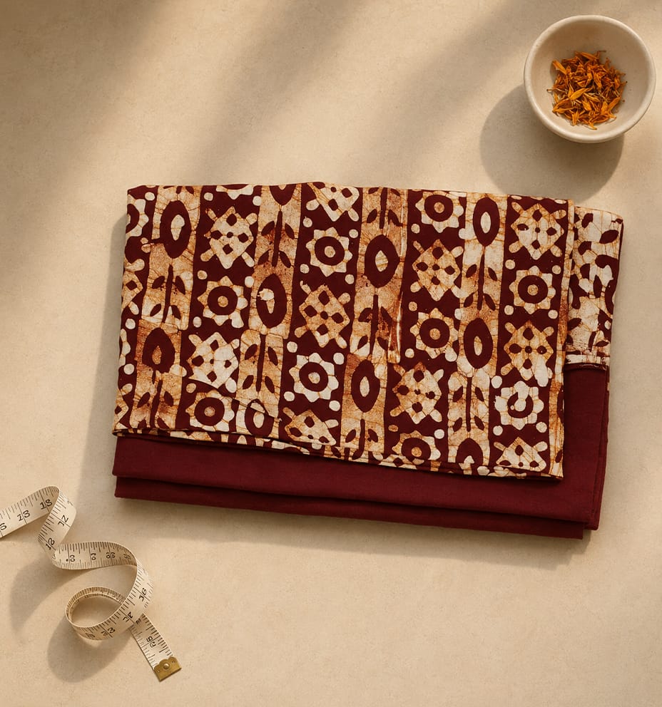 Handcrafted Batik Print Cotton Kurti Fabric