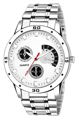 Silver Smiley Analog Watch for Men LR101