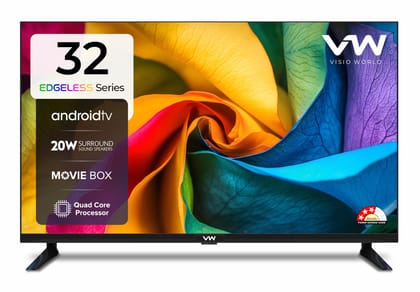 VW 80 cm (32 inches) Frameless Series HD Ready Android Smart LED TV VW32S VW 80 cm (32 inches) Frameless Series HD Ready Android Smart LED TV VW32S - Black / 32 inches