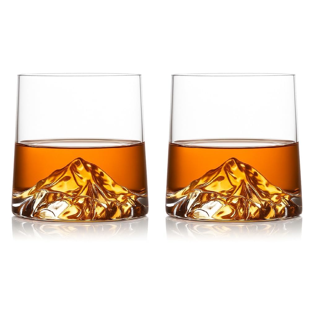 Mount Everest 3D Whiskey Glass | 230 ML | Unique Crystal Bourbon Glass for Whiskey Lovers | Perfect for Whisky, Juice, Water, Liquor, Scotch, Cocktail Mug