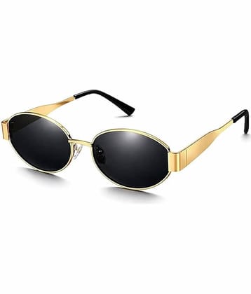 BANDSMITH Gold Oval Sunglasses ( Pack of 1 )