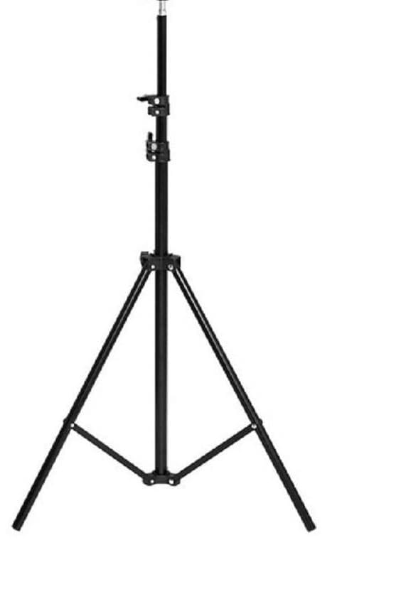 Light Stand (Tripod) 7 ft for Ring Light, Photography, Reflector, Flash Units, Diffuser, Portrait, Softbox, Studio Lighting & More Ideal for Outdoor & Indoor Shoots. Metal-with 1/4 inch Thread. Black