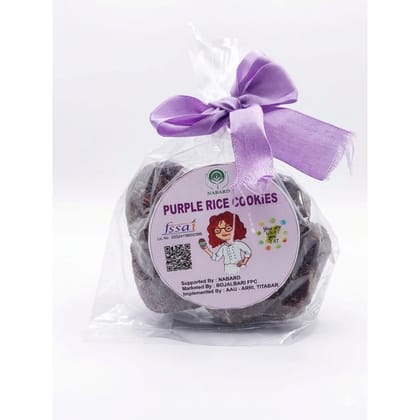 Purple Rice Cookies - 80 gm - One transparent pouch with ribbon