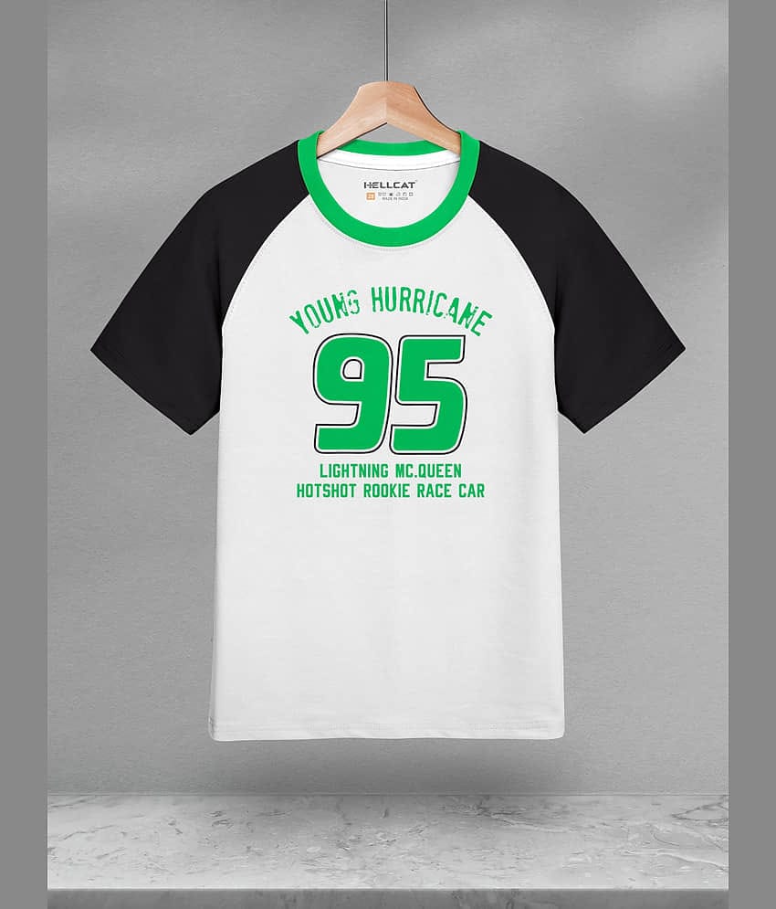 HELLCAT Trendy Cotton Blend Raglan Sleeve Tshirt for Boys | Kids Graphic Tees for Boys 3-16 Years | Stylish & Comfortable Tshirt Black3