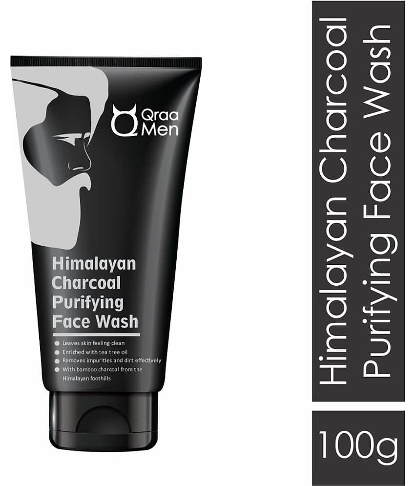 Qraa Himalayan Charcoal Purifying Face Wash -Oil Control & Dirt Removal|Fights Acne & Pimples 100Gm