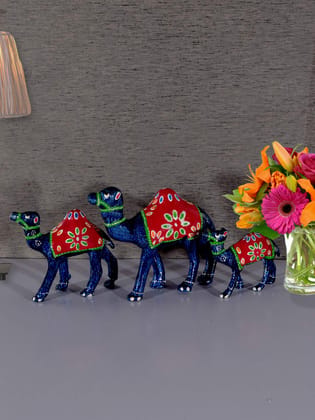 DreamKraft Paper Mache Set of 3 Showpiece Camel (12x10x8 cm, Multicolor) DreamKraft Paper Mache Set of 3 Showpiece Camel (12x10x8 cm, Multicolor)