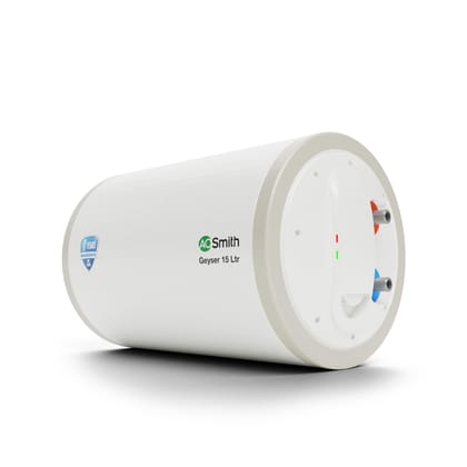 AO Smith Horizontal Geyser 15 Litre (Right) | Storage Water Geyser With Glass Coated Heating Element | Durable Metal Body | Warranty: 7 Yr Tank, 2 Yr Comprehensive | BEE Rating 4 Star | HAS-X1-015-RHS AO Smith Horizontal Geyser 15 Litre (Right) | Storage