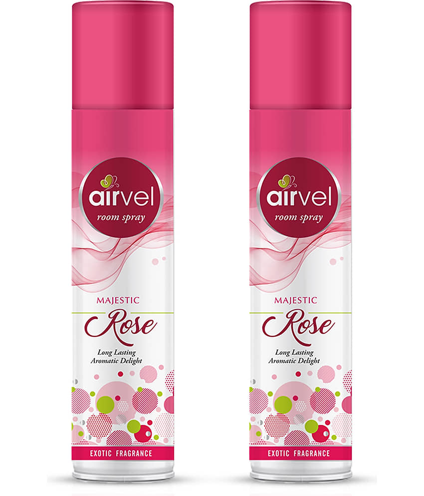 Airvel Rose Fragrance Room Spray Air Freshener for Home, Bathroom and Car 217ml ( Pack of 2 )