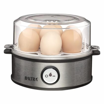 BALTRA Eggy Dlx 350W Instant Egg Boiler | Boils 7 Eggs at Once | 3 Boiling Modes | Stainless Steel Body with Poaching Tray & Heating Plate | Auto Power Off for Safe and Convenient Cooking BALTRA Eggy Dlx 350W Instant Egg Boiler | Boils 7 Eggs at Once | 3 Boiling Modes | Stainless Steel Body with Poaching Tray & Heating Plate | Auto Power Off for Safe and Convenient Cooking