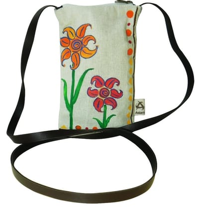 Floral Screen Printing Astara Mobile Sling Bag Floral Screen Printing Astara Mobile Sling Bag