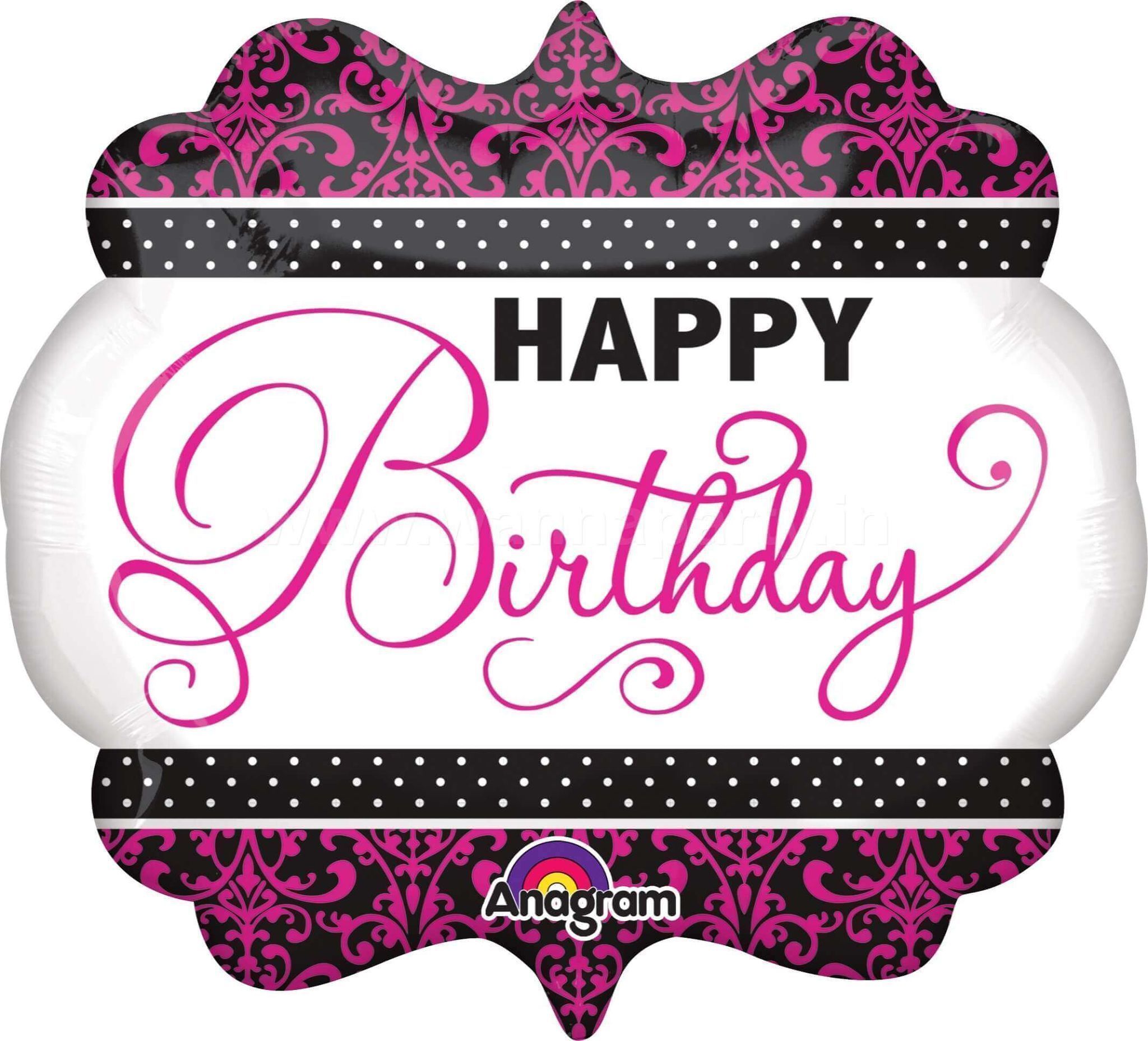 Wanna Party Pink & White Birthday Balloon P35