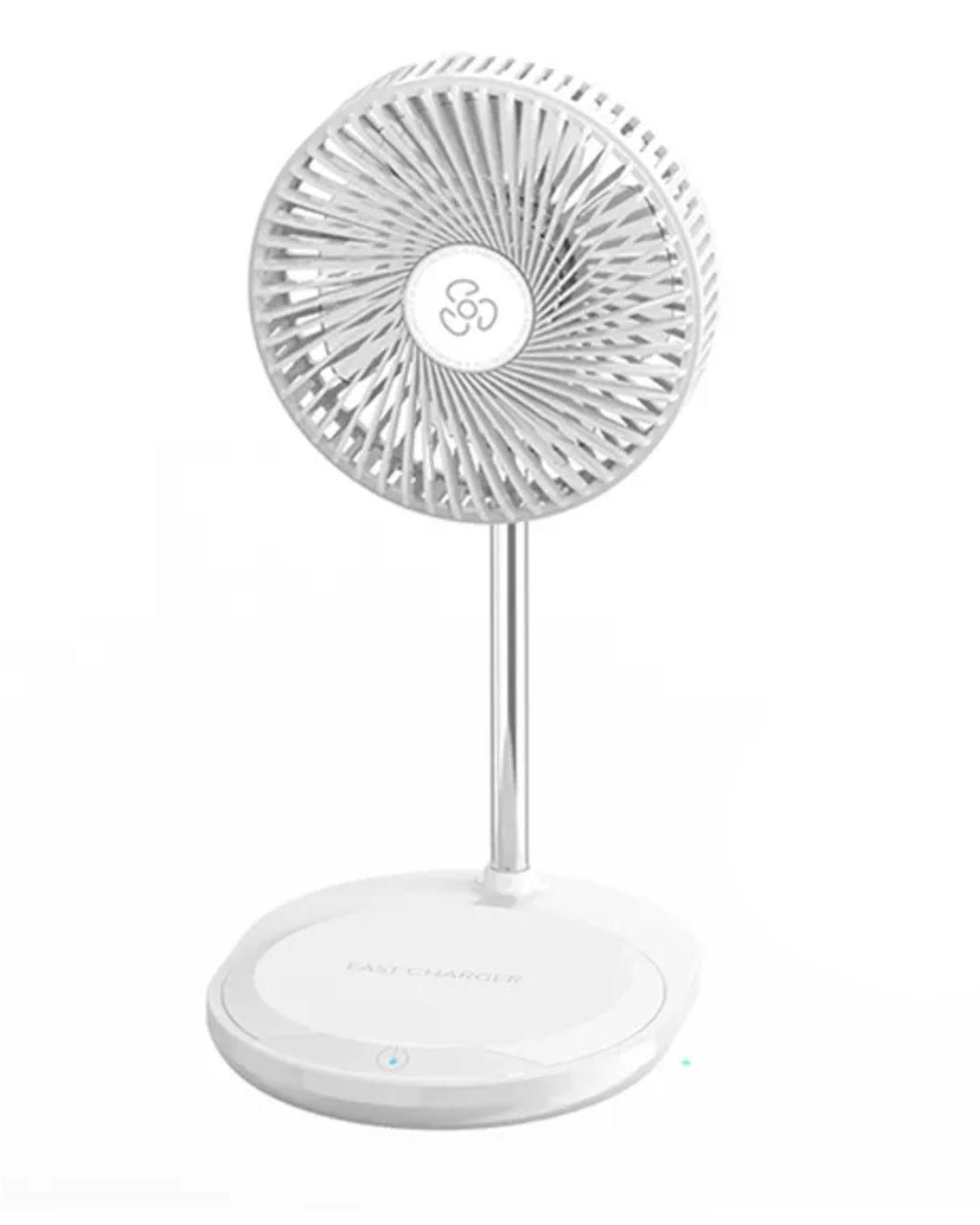 USB Mini Fans 2 in 1 Table Phone Stand With Fast Wireless Charger