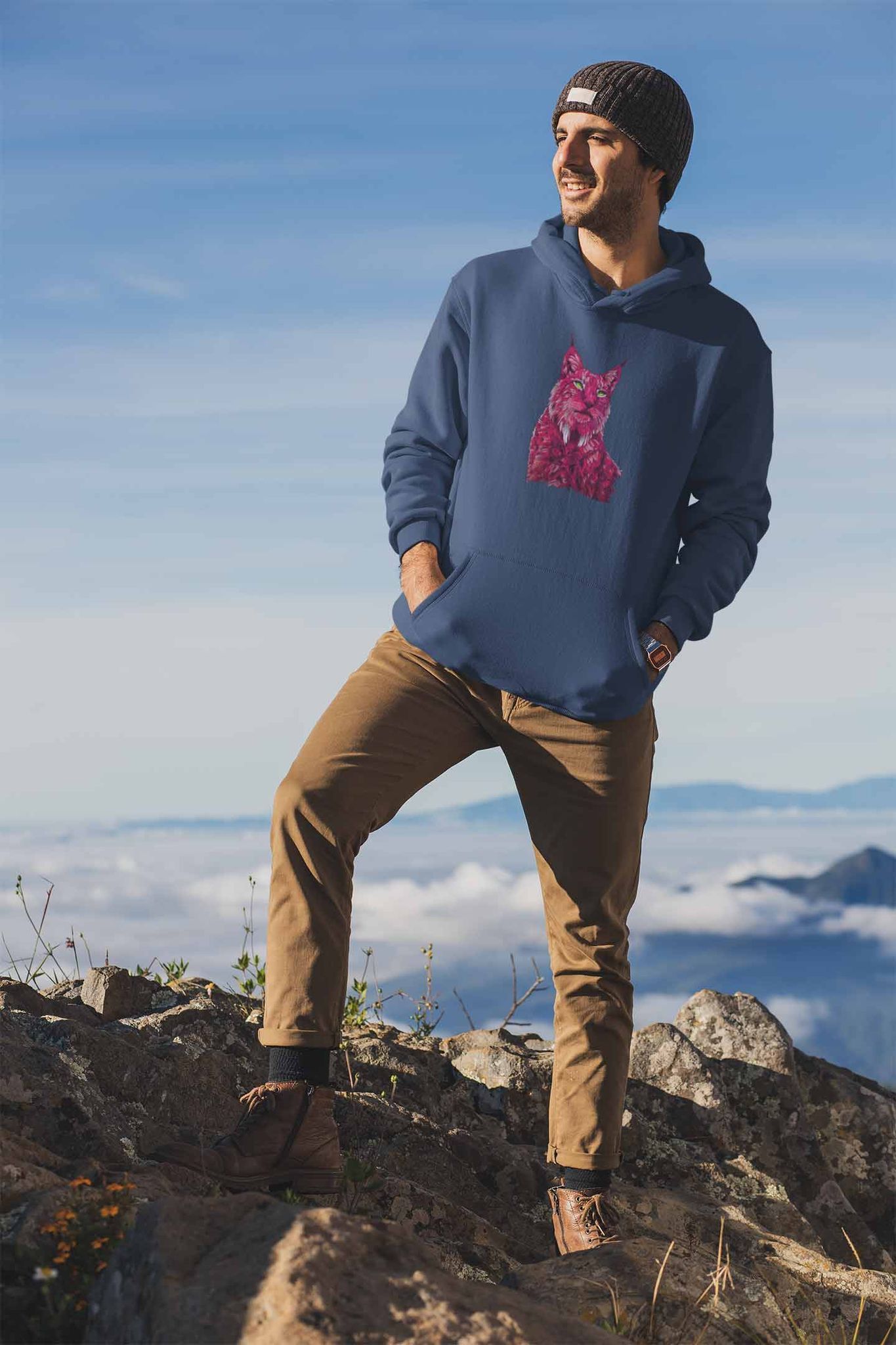 Hoodie (Men) - Roar Of The Fuchsia Lion (7 Colours)