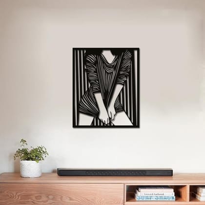 Contemporary Matte Black MDF Wall Art