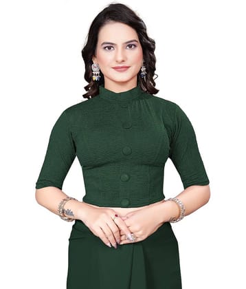 DELTIN HUB Maroon Readymade without Pad Cotton Blend Women's Blouse ( Pack of 1 )