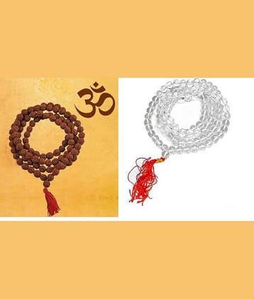 Shri Astha Vinayak - Combo of Brown Rudraksha Mala With Shaptik Mala