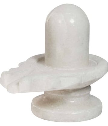 Astrodidi White Marble Shivling Shiva Lingam For Home Pooja Purpose Decorative Showpiece