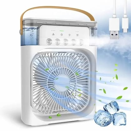 Mini Air Cooler for Room & Personal Cooling | Portable Water Cooling Fan with 7 LED Colors, 3 Wind Speeds & 3 Mist Modes for Home, Office, Travel (Multi Colour) Mini Air Cooler for Room & Personal Cooling | Portable Water Cooling Fan with 7 LED Colors, 3 Wind Speeds & 3 Mist Modes for Home, Office, Travel (Multi Colour)