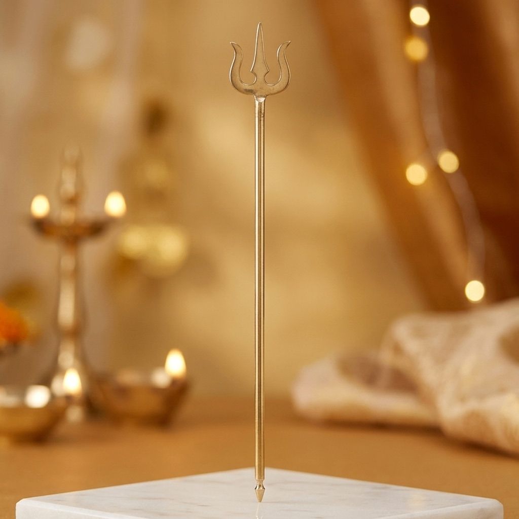 Brass Trishul, Height : 60 Inch (ZMAS138 V)