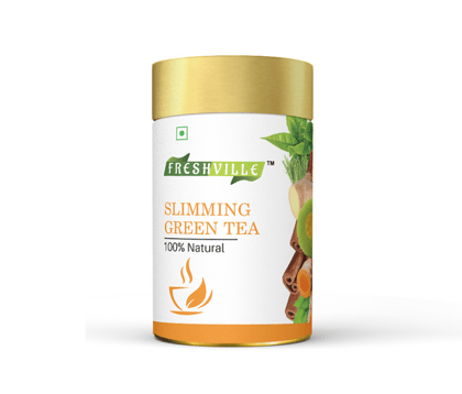 Freshville Slimming Green Tea 50gm Pack Burns Fat and Supports Weight Loss with Herbs 15 Days Pack