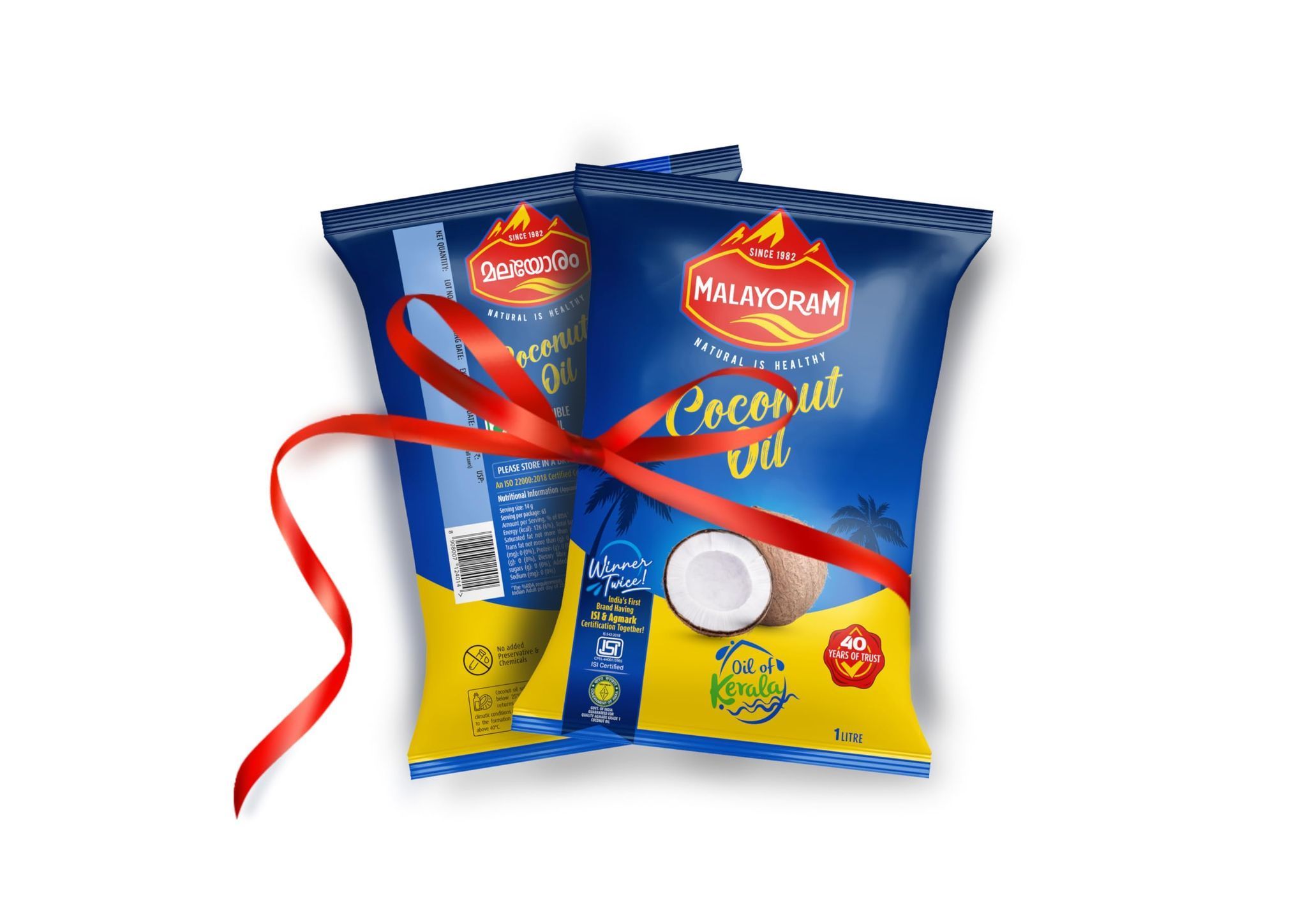 MALAYORAM 100% Pure Coconut Oil Pouch (2 L)