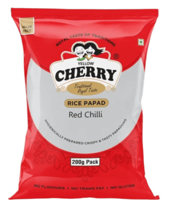 Yellow Cherry Red Chilli Rice Papad, 200 gm