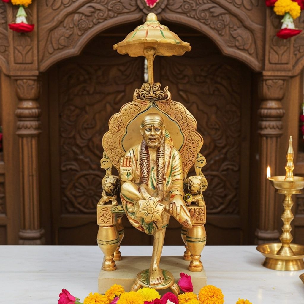 Brass Showpiece Sai Baba God Idol Statue (BSMAS1304 F)