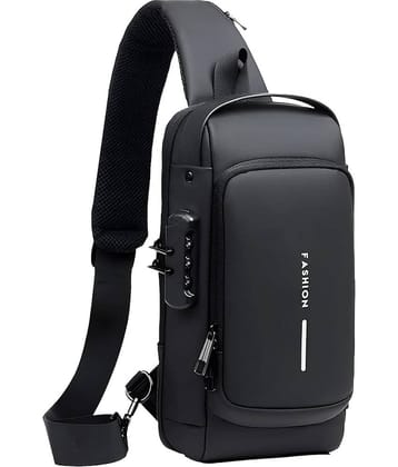 Gjshop Black Solid Messenger Bag