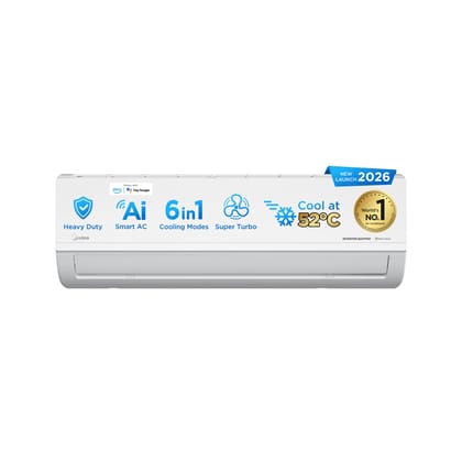 Midea 1.5Ton 3Star,New Star rated, Inverter Split AC (Copper,Convertible 6-in-1 with Auto Intelligence,Turbo Mode for Faster Cooling, Auto Clean & HD+PM 2.5 Filter,Santis Max DLX-MAI18SD3R36F0,White) Midea 1.5Ton 3Star,New Star rated, Inverter Split AC ( Midea 1.5Ton 3Star,New Star rated, Inverter Split AC (Copper,Convertible 6-in-1 with Auto Intelligence,Turbo Mode for Faster Cooling, Auto Clean & HD+PM 2.5 Filter,Santis Max DLX-MAI18SD3R36F0,White) Midea 1.5Ton 3Star,New Star rated, Inverter Split AC (