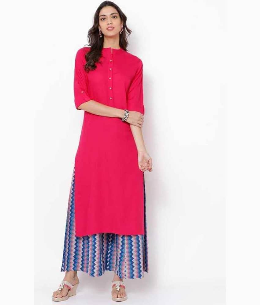 SIPET - Pink Rayon Women's Straight Kurti
