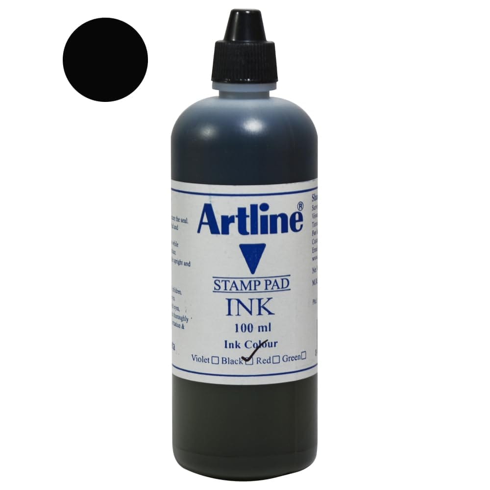Artline Stamp Pad Ink 100 ML Black Colour Pack of 12