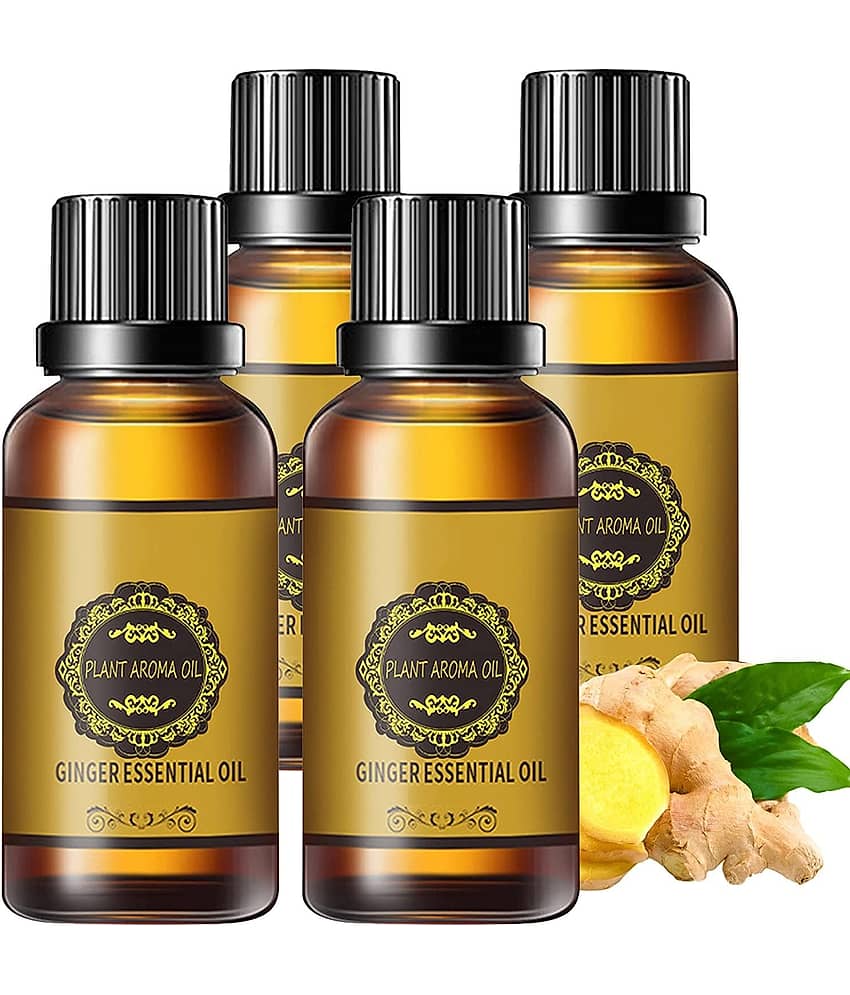 Aromine Belly Fat Ginger Oil For Reduce Belly Fat Shaping & Firming Oil 120 mL Pack of 4
