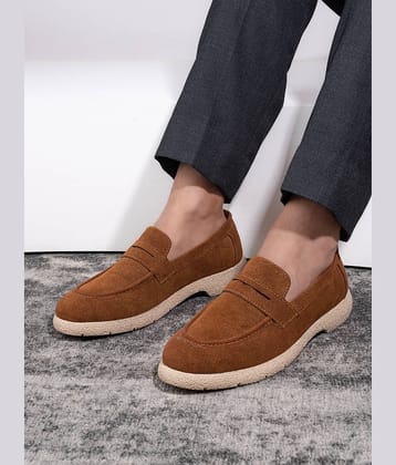 Fentacia Fentacia Men Tan Comfort Loafers Tan Men's Slip on Shoes