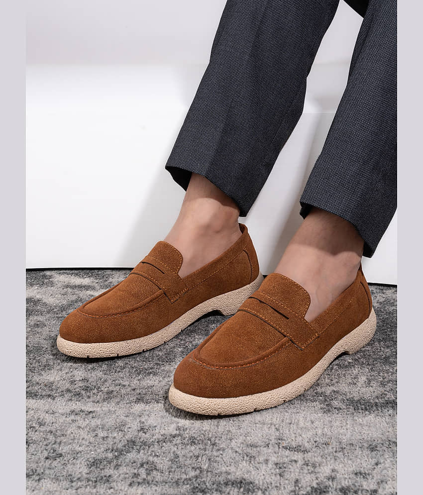 Fentacia Fentacia Men Tan Comfort Loafers Tan Men's Slip on Shoes